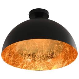 Berkfield Home Elegant Ceiling Lamps 2 pcs Black & Gold Semi-spherical E27 - thumbnail 1