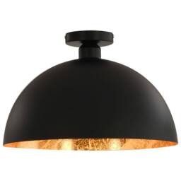 Berkfield Home Elegant Ceiling Lamps 2 pcs Black & Gold Semi-spherical E27 - thumbnail 4