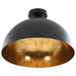 Berkfield Home Elegant Ceiling Lamps 2 pcs Black & Gold Semi-spherical E27 - thumbnail 7
