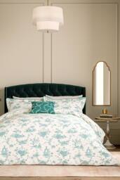 V&A 'Chikan' Cotton Velvet Cushion in Teal - Size: 45 cm x 45 cm - thumbnail 5
