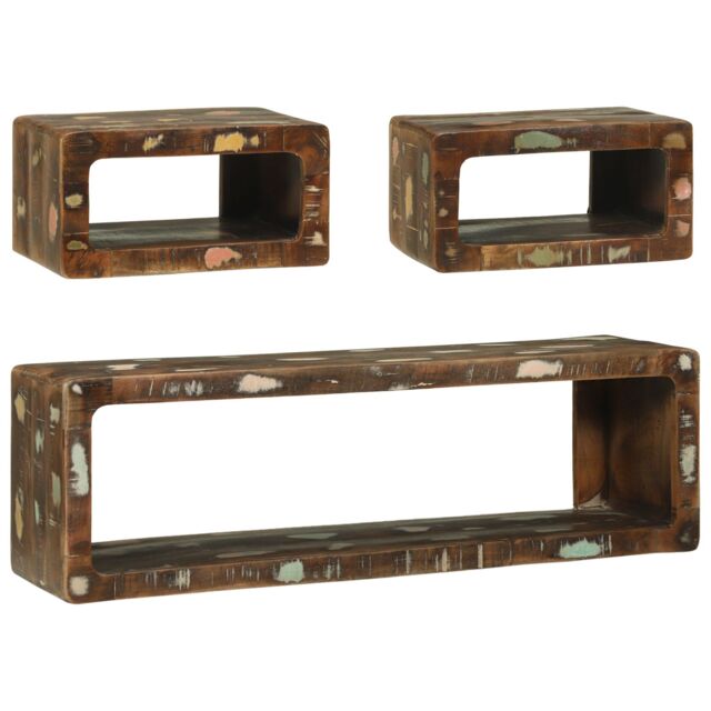 Berkfield Home 3 Piece TV Cabinet Set Multicolour Solid Wood Reclaimed in Brown - image 1