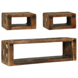 Berkfield Home 3 Piece TV Cabinet Set Multicolour Solid Wood Reclaimed in Brown - thumbnail 6