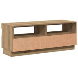 Berkfield Home TV Cabinet with LED Lights Artisian Oak 100x35x40 cm Engineered Wood - Size: 100 x 35 x 40 cm - thumbnail 9