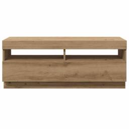 Berkfield Home TV Cabinet with LED Lights Artisian Oak 100x35x40 cm Engineered Wood - Size: 100 x 35 x 40 cm - thumbnail 6