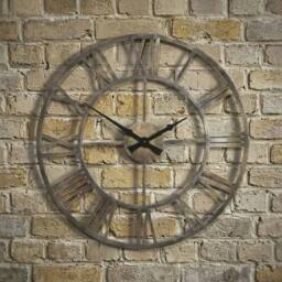 EONLION Large Wall Clock 50cm Metal Roman Numeral in Brown - Size: 100 cm - thumbnail 1