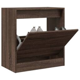 Berkfield Home Shoe Cabinet Brown Oak 60x34x63.5 cm Engineered Wood - thumbnail 2