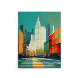 "Artery8 Broadway New York Abstract Cityscape Canvas Wall Art Print - Size: W18"" x H24""" - thumbnail 1