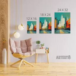 "Artery8 Broadway New York Abstract Cityscape Canvas Wall Art Print - Size: W18"" x H24""" - thumbnail 4