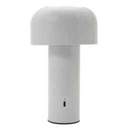 Happy Homewares Modern Gloss Mushroom Style Rechargeable LED Touch Dimmable Table Lamp in White - thumbnail 7