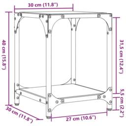 Berkfield Home Modern Coffee Tables with Black Glass Top 2 pcs 30x30x40 cm Steel - Size: 30 x 30 x 40 cm - thumbnail 9