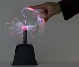 Leaper 4 Inch Sound Sensitive Static Ball Plasma Magic Night Lamp in Black - thumbnail 2
