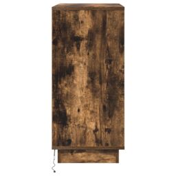 Berkfield Home Bedside Cabinet with LED Smoked Oak 71x34.5x75 cm Engineered Wood in Brown - thumbnail 8