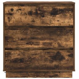 Berkfield Home Bedside Cabinet with LED Smoked Oak 71x34.5x75 cm Engineered Wood in Brown - thumbnail 7