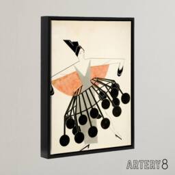 "Artery8 Alexandra Exter Sketch Fashion Framed Canvas Wall Art Print in Beige - Size: W18"" x H24""" - thumbnail 2