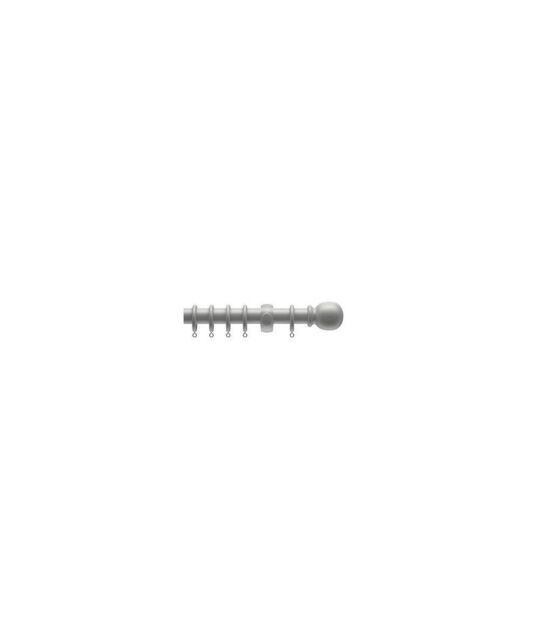 New Edge Blinds 28mm Wooden Curtain Pole Set - Grey in Light Grey - Size: 180 cm - image 1