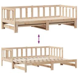 Berkfield Home Daybed with Trundle & Drawers without Mattress 90x200 cm in Light Brown - thumbnail 9