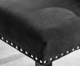 FurnitureboxUK Set of 2 Belgravia Deep Padded Soft Velvet & Chrome Knockerback Dining Chairs With Black Powder Coated Legs - thumbnail 7