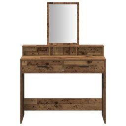 Berkfield Home Dressing Table with Drawers¬†Old Wood 100x41x140 cm in Brown - Size: 100 x 41 x 140 cm - thumbnail 6