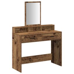 Berkfield Home Dressing Table with Drawers¬†Old Wood 100x41x140 cm in Brown - Size: 100 x 41 x 140 cm - thumbnail 2