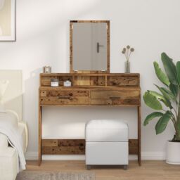 Berkfield Home Dressing Table with Drawers¬†Old Wood 100x41x140 cm in Brown - Size: 100 x 41 x 140 cm - thumbnail 1