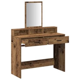 Berkfield Home Dressing Table with Drawers¬†Old Wood 100x41x140 cm in Brown - Size: 100 x 41 x 140 cm - thumbnail 5