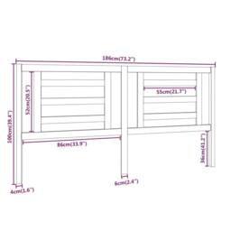 Berkfield Home Beautiful Bed Headboard White 186x4x100 cm Solid Pine Wood - Size: 186 x 4 x 100 cm - thumbnail 6