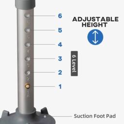 EONLION Padded Shower Stool with Arms & Back in Blue - thumbnail 4