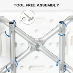 EONLION Padded Shower Stool with Arms & Back in Blue - thumbnail 3