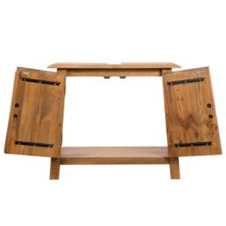 Berkfield Home Bathroom Furniture Set Solid Pinewood in Brown - thumbnail 6