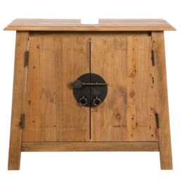 Berkfield Home Bathroom Furniture Set Solid Pinewood in Brown - thumbnail 3