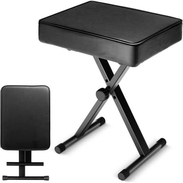 Nordara Piano Keyboard Stool Black Padded Seat Cushion Adjustable Height - Size: 0.5m x 1m - image 1