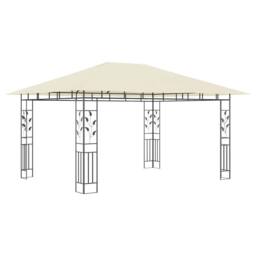 Berkfield Home Gazebo with Mosquito Net 4x3x2.73 m Cream 180 g/m ² in Beige - thumbnail 3
