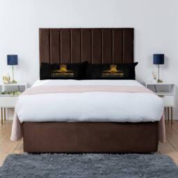 UK Bed Furniture Ashford Divan Bed with 2 Drawers Same Side & 26 Inch headboard in Brown - Size: Single - thumbnail 2