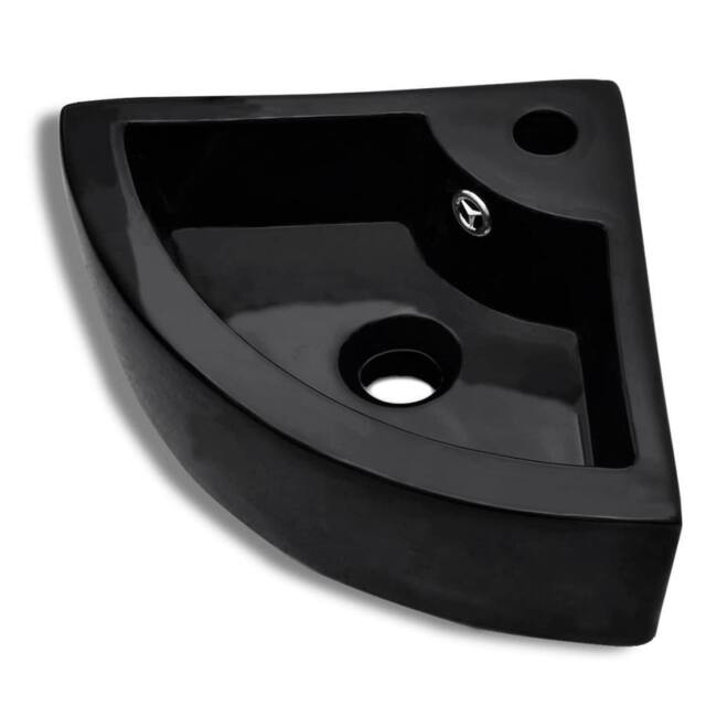 Berkfield Home Wash Basin with Overflow 45x32x12.5 cm Black - image 1