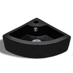 Berkfield Home Wash Basin with Overflow 45x32x12.5 cm Black - thumbnail 3