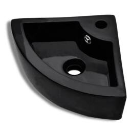Berkfield Home Wash Basin with Overflow 45x32x12.5 cm Black - thumbnail 1