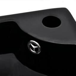 Berkfield Home Wash Basin with Overflow 45x32x12.5 cm Black - thumbnail 5