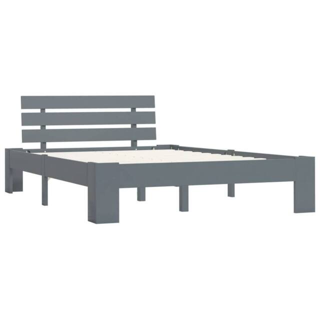 Berkfield Home Bed Frame Grey Solid Pine Wood 120x200 cm - Size: Small Double - image 1