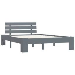 Berkfield Home Bed Frame Grey Solid Pine Wood 120x200 cm - Size: Small Double