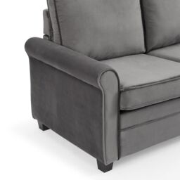 Home Detail Nathan 2 Seater Fabric Pull Out Sofa Bed With Mattress, Grey Velvet in Dark Grey - thumbnail 3
