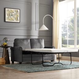 Home Detail Nathan 2 Seater Fabric Pull Out Sofa Bed With Mattress, Grey Velvet in Dark Grey - thumbnail 6
