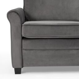 Home Detail Nathan 2 Seater Fabric Pull Out Sofa Bed With Mattress, Grey Velvet in Dark Grey - thumbnail 4