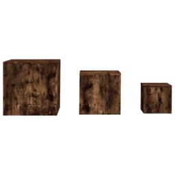 Berkfield Home Side Tables 3 pcs Smoked Oak Engineered Wood in Brown - thumbnail 4