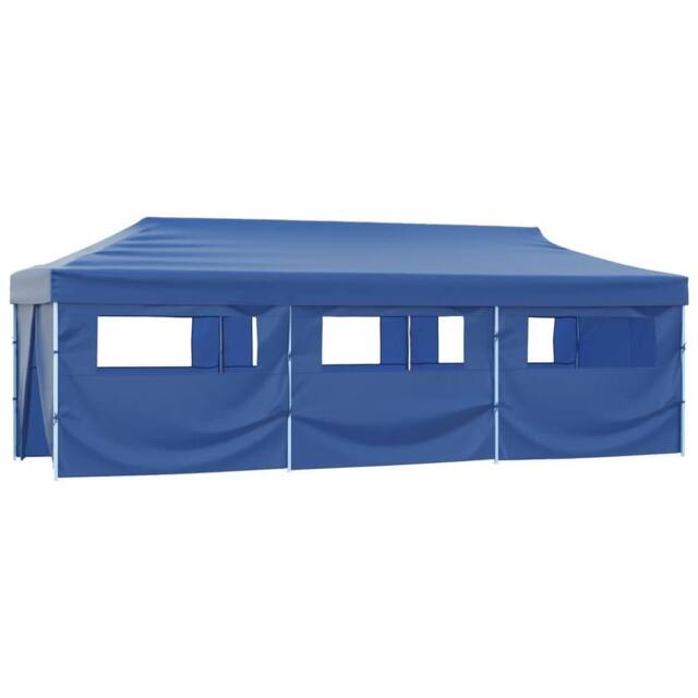 Berkfield Home Folding Pop-up Party Tent with 8 Sidewalls 3x9 m Blue - image 1