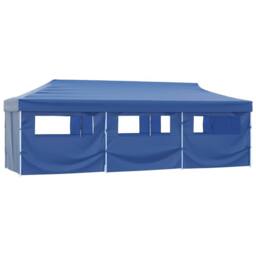 Berkfield Home Folding Pop-up Party Tent with 8 Sidewalls 3x9 m Blue - thumbnail 2
