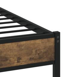 Berkfield Home Metal Bed Frame without Mattress Smoked Oak 120x200 cm in Brown - Size: Small Double - thumbnail 7