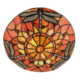 Happy Homewares Traditional Dragonfly Tiffany Glass Easy Fit Pendant Light Shade in Orange - thumbnail 5