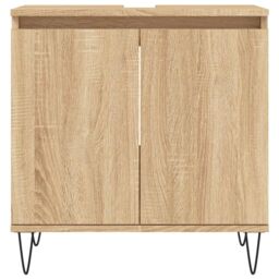 Berkfield Home Bathroom Cabinet Sonoma Oak 58x33x60 cm Engineered Wood in Brown - Size: 58 x 33 x 60 cm - thumbnail 4