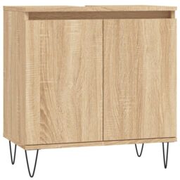 Berkfield Home Bathroom Cabinet Sonoma Oak 58x33x60 cm Engineered Wood in Brown - Size: 58 x 33 x 60 cm - thumbnail 2