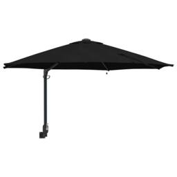 Berkfield Home Traditional Wall-mounted Garden Parasol with LEDs Black 248 cm - thumbnail 3
